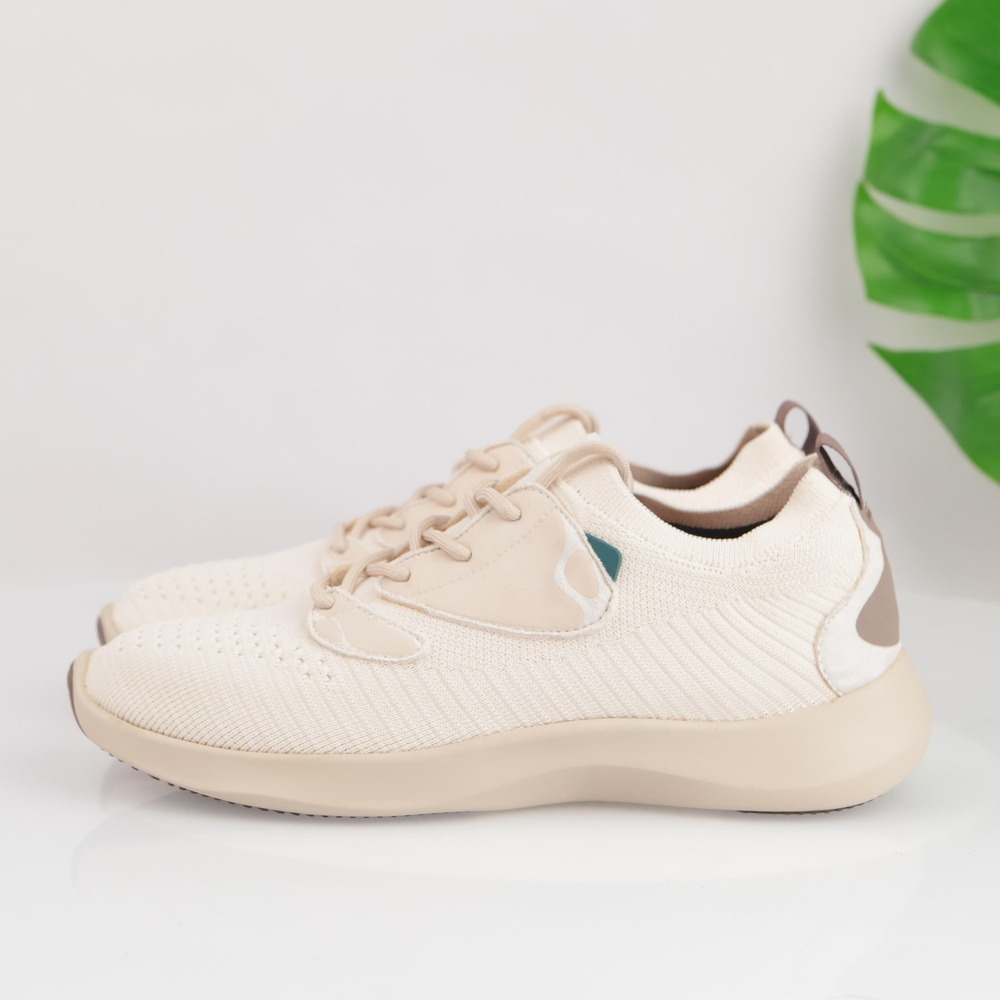 Vessi Womens Everyday Move Sneakers Size 9 Waterproof Beige Knit Lace Up Shoes - Picture 7 of 17